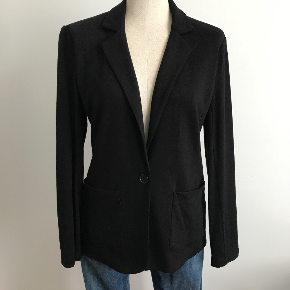 Philosophy - Black Single Button Rayon Blazer / Jacket
